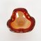 Mid-Century Italian Orange and Ruby Red Murano Sommerso Glass Ashtray, 1960s 14