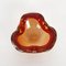 Mid-Century Italian Orange and Ruby Red Murano Sommerso Glass Ashtray, 1960s, Image 14