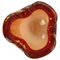 Mid-Century Italian Orange and Ruby Red Murano Sommerso Glass Ashtray, 1960s, Image 1