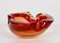 Cendrier Mid-Century en Verre de Murano Sommerso Orange et Rouge Rubis, Italie, 1960s 6