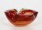 Mid-Century Italian Orange and Ruby Red Murano Sommerso Glass Ashtray, 1960s, Image 11