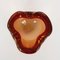 Mid-Century Italian Orange and Ruby Red Murano Sommerso Glass Ashtray, 1960s 13