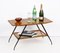 Mid-Century Italian Wood and Metal Coffee Table with Brass Magazine Rack, 1950s, Image 12