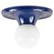 Mid-Century Italian Blue Metal Light Ball Sconce by Achille Castiglioni for Flos, 1960s, Image 1