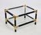 Mid-Century Italian Wood and Brass Side Table with 2 Crystal Shelves, 1970s 8