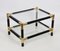 Mid-Century Italian Wood and Brass Side Table with 2 Crystal Shelves, 1970s, Image 8