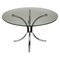 Mid-Century Italian Chromed Steel Coffee Table with Round Smoked Glass Top, 1960s 1