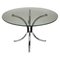 Mid-Century Italian Chromed Steel Coffee Table with Round Smoked Glass Top, 1960s, Image 1