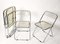 Clear Acrylic Glass Plia Folding Chairs by Giancarlo Piretti for Anonima Castelli, 1970, Set of 4 2