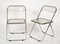 Clear Acrylic Glass Plia Folding Chairs by Giancarlo Piretti for Anonima Castelli, 1970, Set of 4, Image 8