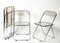 Clear Acrylic Glass Plia Folding Chairs by Giancarlo Piretti for Anonima Castelli, 1970, Set of 4, Image 4