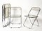 Clear Acrylic Glass Plia Folding Chairs by Giancarlo Piretti for Anonima Castelli, 1970, Set of 4 5