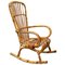 Mid-Century Italian French Riviera Rattan & Bamboo Rocking Chair, 1960s, Image 1
