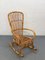 Mid-Century Italian French Riviera Rattan & Bamboo Rocking Chair, 1960s, Image 3