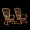 Rocking Chairs Mid-Century en Rotin et Bambou, Italie, 1960s, Set de 2 2