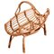 Mid-Century Italian French Riviera Bamboo and Rattan Magazine Rack, 1960s 1