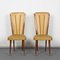 Beige Vinyl & Beech Upholstered Dining Chairs from N.F. Ameublement, 1950s, Set of 2 3