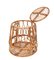 Mid-Century Bamboo & Rattan Round Decorative Basket, Italy, 1950s 4