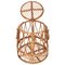 Mid-Century Bamboo & Rattan Round Decorative Basket, Italy, 1950s 1