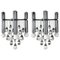 Italian Chrome and Glass Sconces by Sciolari, 1960s, Set of 2 1