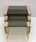 Mid-Century Solid Brass and Smoked Glass Interlocking Side Tables, 1970s, Set of 3 13