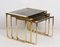 Mid-Century Solid Brass and Smoked Glass Interlocking Side Tables, 1970s, Set of 3 2