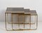Mid-Century Solid Brass and Smoked Glass Interlocking Side Tables, 1970s, Set of 3 8