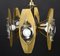 Mid-Century Italian Glass and Polished Gilt Brass Chandelier by Gaetano Sciolari, 1960s, Image 7