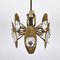 Lámpara de araña italiana Mid-Century de vidrio y latón dorado de Gaetano Sciolari, años 60, Imagen 9