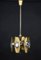 Lámpara de araña italiana Mid-Century de vidrio y latón dorado de Gaetano Sciolari, años 60, Imagen 4