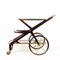 Mid-Century Modern Wood and Brass Italian Bar Cart by Cesare Lacca, Italy, 1950s 2