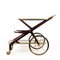 Mid-Century Modern Wood and Brass Italian Bar Cart by Cesare Lacca, Italy, 1950s, Image 2