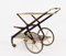 Mid-Century Modern Wood and Brass Italian Bar Cart by Cesare Lacca, Italy, 1950s 3