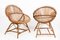 Mid-Century Italian Rattan & Metal Armchairs by Franco Albini, Italy, 1950s, Set of 2 3