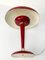 Italienische Mid-Century Tischlampe aus rotem Aluminium & Messing von Oscar Torlasco, 1950er 6