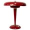 Lampada da tavolo Mid-Century in alluminio rosso e ottone di Oscar Torlasco, Italia, anni '50, Immagine 1