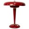 Mid-Century Italian Red Aluminum and Brass Table Lamp by Oscar Torlasco, 1950s 1