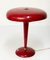 Lámpara de mesa italiana Mid-Century de aluminio rojo y latón de Oscar Torlasco, años 50, Imagen 3