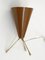 Mid-Century Brown & Brass Lacquered Metal Conical Table Lamp, Italy, 1950s 7
