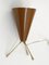 Mid-Century Brown & Brass Lacquered Metal Conical Table Lamp, Italy, 1950s, Image 7