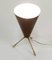 Mid-Century Brown & Brass Lacquered Metal Conical Table Lamp, Italy, 1950s, Image 2