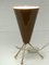 Mid-Century Brown & Brass Lacquered Metal Conical Table Lamp, Italy, 1950s, Image 11