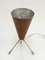 Mid-Century Brown & Brass Lacquered Metal Conical Table Lamp, Italy, 1950s, Image 3