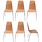 Mid-Century Italian Rattan, Wicker & Chromed Metal Chairs, 1970s, Set of 6 1