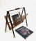 Mid-Century Italian Enameled Metal, Teak and Brass Magazine Rack, 1950s, Image 7