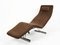 Mid-Century Brown Fabric and Chrome Steel Chaise Longue, 1980s 2