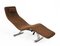 Mid-Century Brown Fabric and Chrome Steel Chaise Longue, 1980s, Image 8