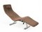 Mid-Century Brown Fabric and Chrome Steel Chaise Longue, 1980s 10