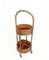 Italian Red Velvet, Bamboo & Rattan Bar Trolley, 1960s, Image 5