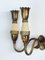 Mid-Century Italian Brass & Enameled Metal Sconces in the Style of Gio Ponti, 1950s, Set of 3 7
